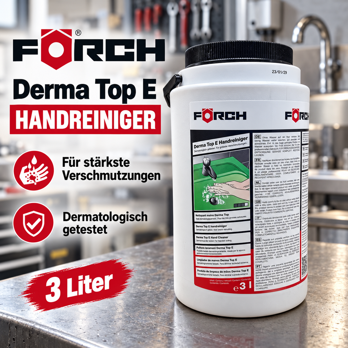 FÖRCH Derma Top E Handreiniger 3 Liter NEU Handwaschpaste