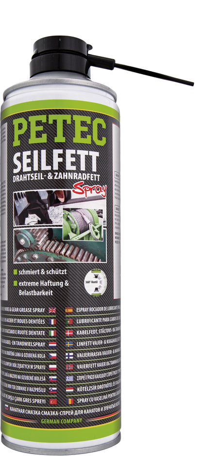 PETEC Seilfett, Drahtseil- & Zahnradfett Spray - 500 ml