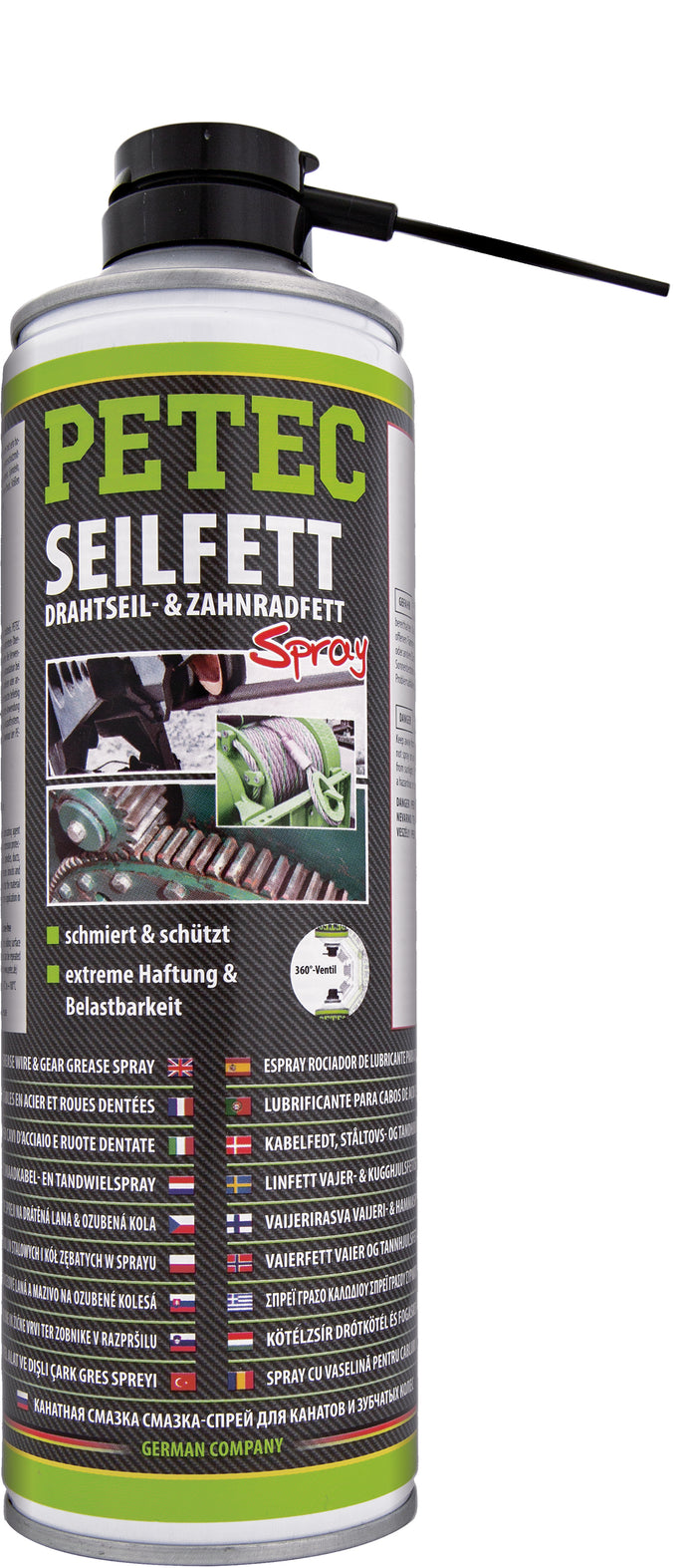 PETEC Seilfett, Drahtseil- & Zahnradfett Spray - 500 ml