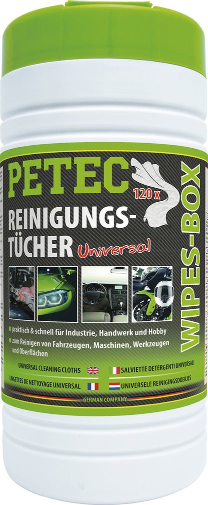 PETEC Reinigungstücher, Wipes-Box - 120 Tücher