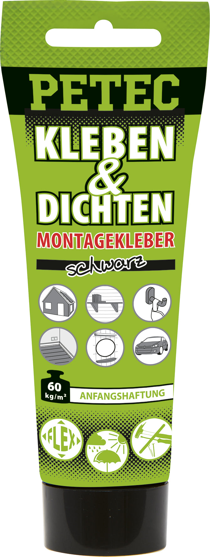 PETEC 94270 Kleben & Dichten Montagekleber Schwarz Tube 80ml