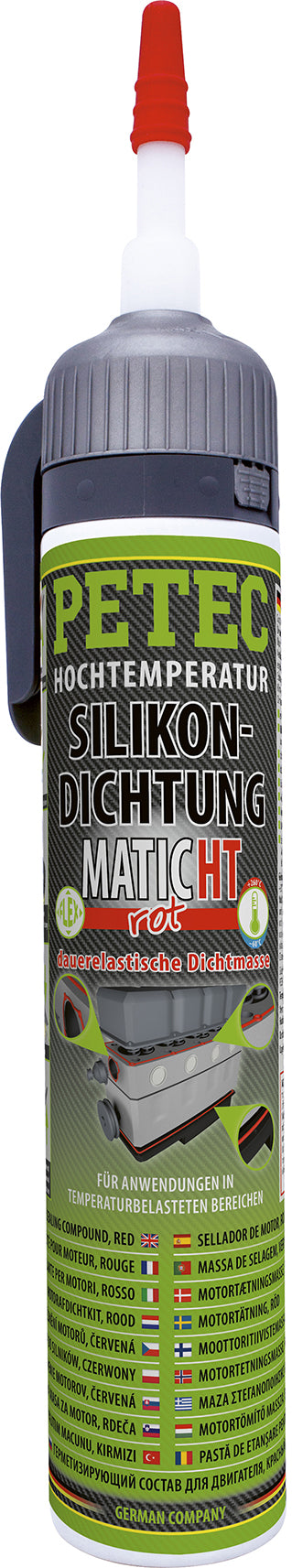 PETEC Hochtemperatur-Silikondichtung, MATIC rot - 200 ml